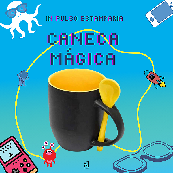 Caneca Misteriosa com Colher Diversas Cores