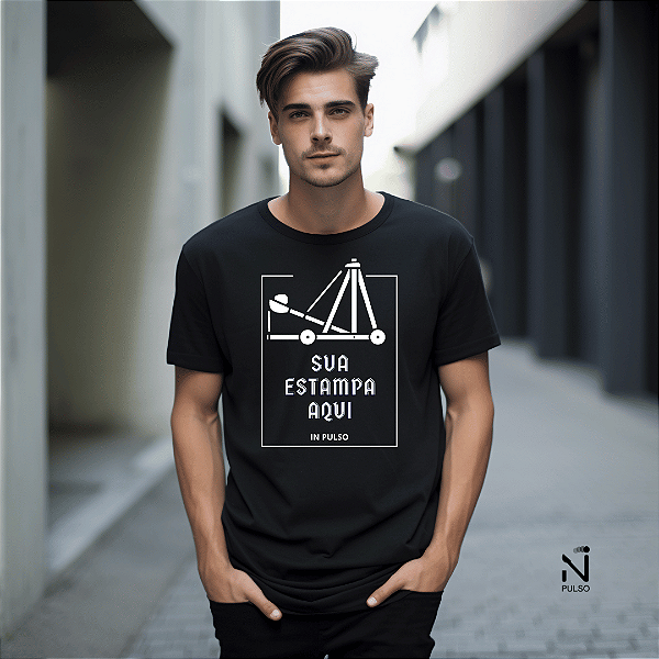 Camiseta Adulto Preto (e variações) Manga Curta 100% Algodão