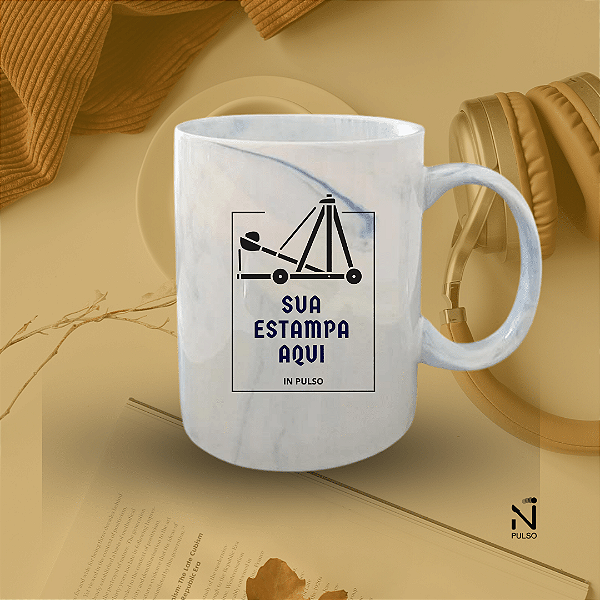 Caneca Cerâmica Marmorizada 325ml