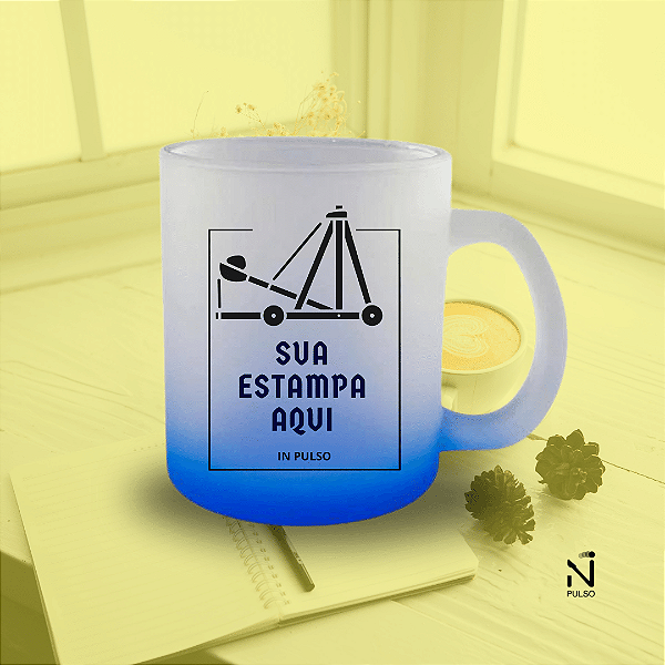 Caneca De Vidro Jateado Degrade 325ml