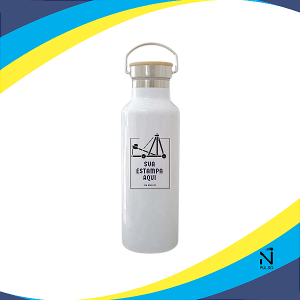 Linha Bambu Garrafa Aço Inox Personalizada 500ml