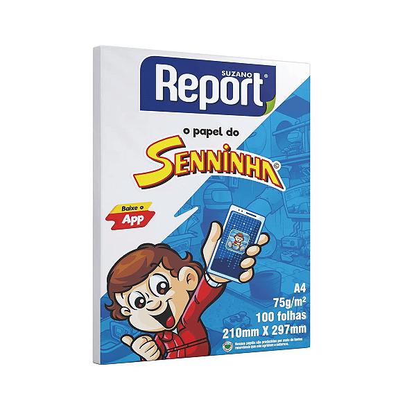 Papel Sulfite A4 com 100 folhas Branco Report Senninha