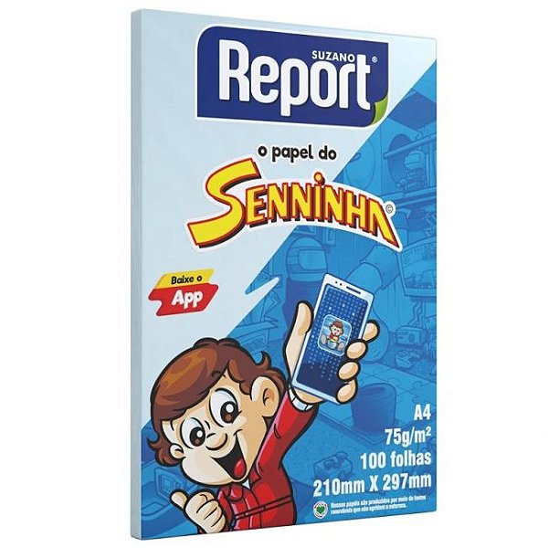 PAPEL SULFITE A4 100FLS SENINHA AZUL - REPORT