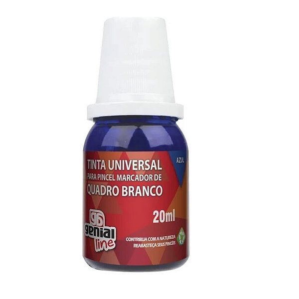 Tinta Pincel Quadro Branco Genial Line Refil Azul 20 m