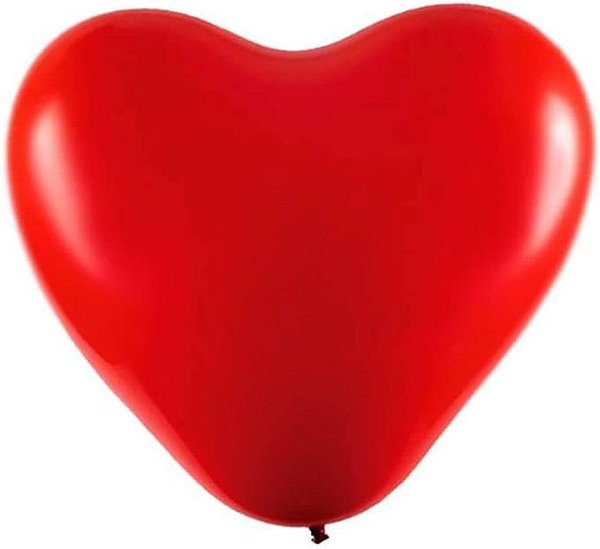 Balão Nº 6 Coração Liso Vermelho