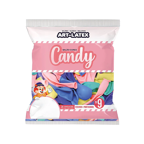 Balão Candy nº9 Cores Pásteis c/ 25un Sortido
