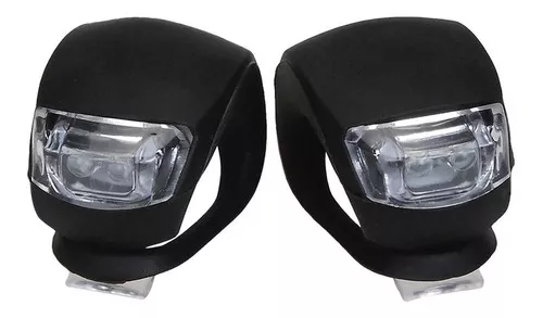Kit Farol Em Silicone Dianteiro E Traseiro Para Bike Atrio Cor Preto