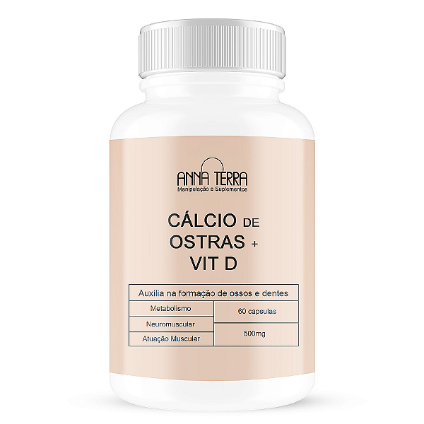 Cálcio de Ostras 500mg + Vit D 400UI 60 Cápsulas