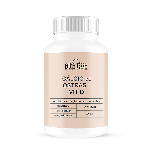 Cálcio de Ostras 500mg + Vit D 400UI 60 Cápsulas