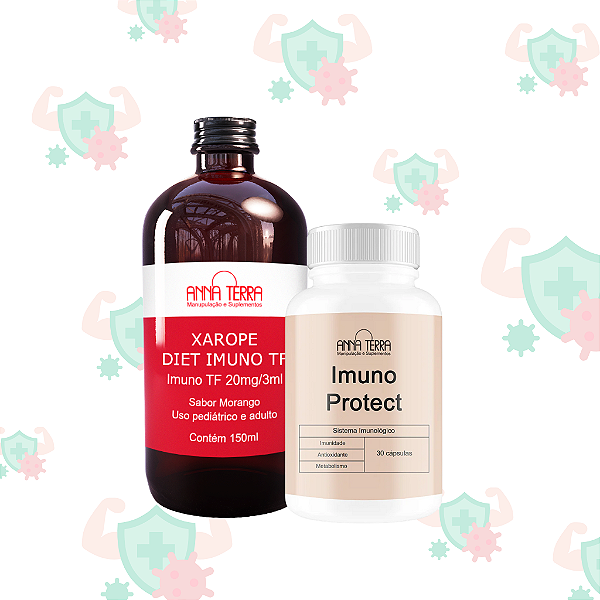 Kit Imunidade Anna Terra | Xarope Imuno TF Diet e Imuno Protect 30 cápsulas
