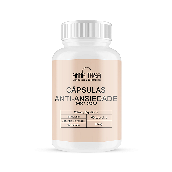 Cápsulas Anti-ansiedade - Sabor Cacau - 60 cápsulas