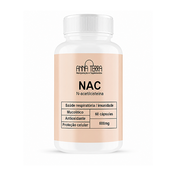 NAC N-acetilcisteína 600mg - 60 cápsulas