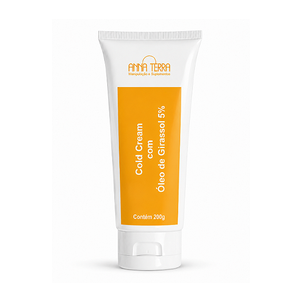 Cold Cream com óleo de girassol 5% - Hidratante e cicatrizante - 200g
