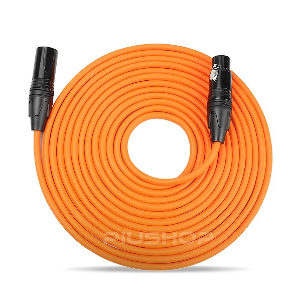 Cabo XLR Macho x XLR Fêmea 5m Laranja VOIK Connect Series