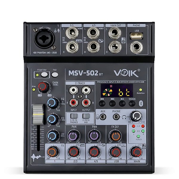 Mesa de Som Bluetooth 5 Canais Voik MSV-502BT