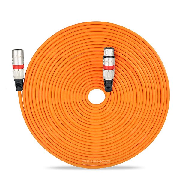 Cabo XLR Macho x XLR Fêmea 10m Laranja VOIK Connect Series
