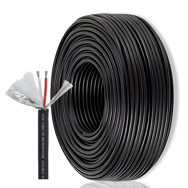 Cabo Para Microfone Voik VCT-70 100 Metros Preto