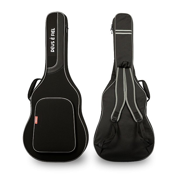 Capa Para Violão Acolchoada Deus é Fiel Preta Voik BG41-060