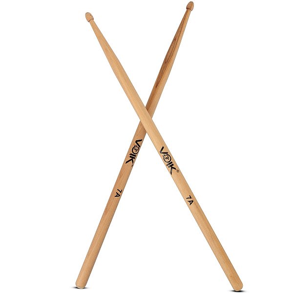 Par de Baquetas Ponta de Madeira Maple Voik 7A