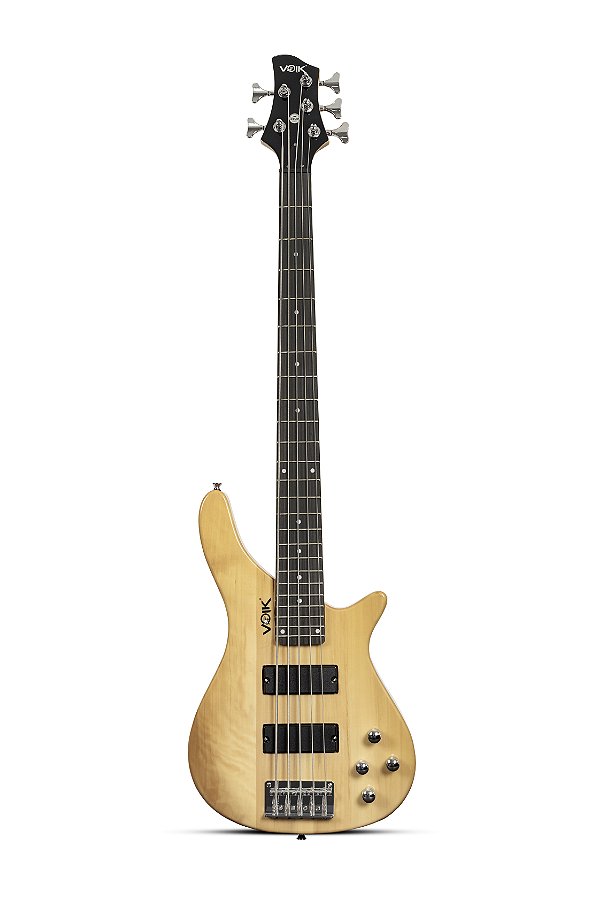 Baixo 5 Cordas Voik Vega-5 Natural Brilhante Série Horizon HH 24 Trastes