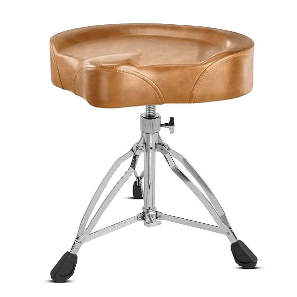 Banco de Bateria Voik B-1400 Couro Caramelo Regulável 200kg