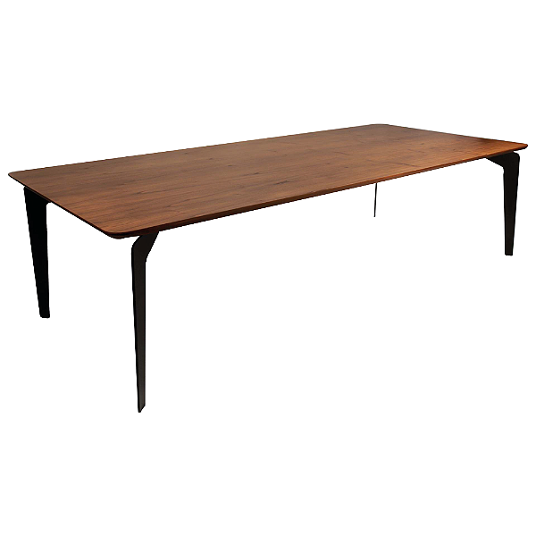 Mesa Sala Jantar Nick 2,40x1,10m Tampo Cinamomo Castanho e Base de Madeira Maciça