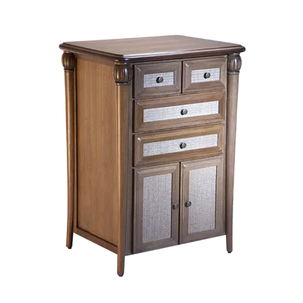 Mesa de Apoio Império Madeira 4 Gavetas e 2 Portas Multi Uso 44x80x57cm