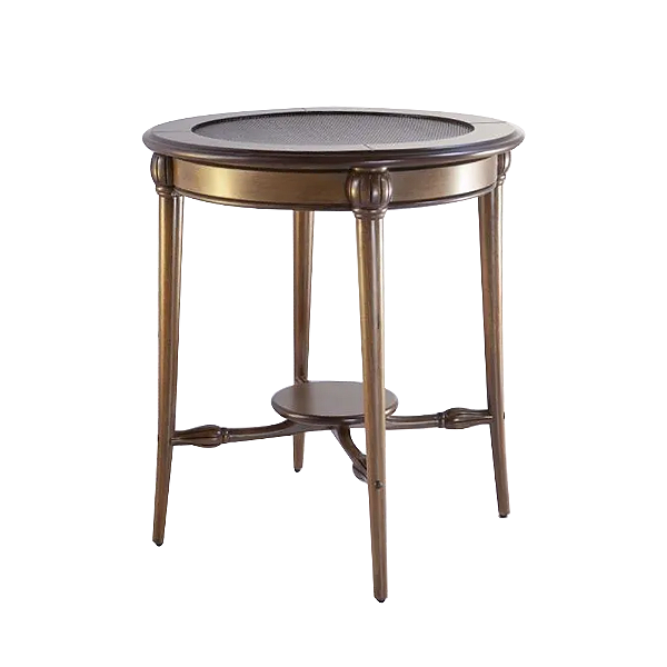 Mesa Lateral de Apoio Império Madeira Redonda 70x79cm Vintage - Para Salas