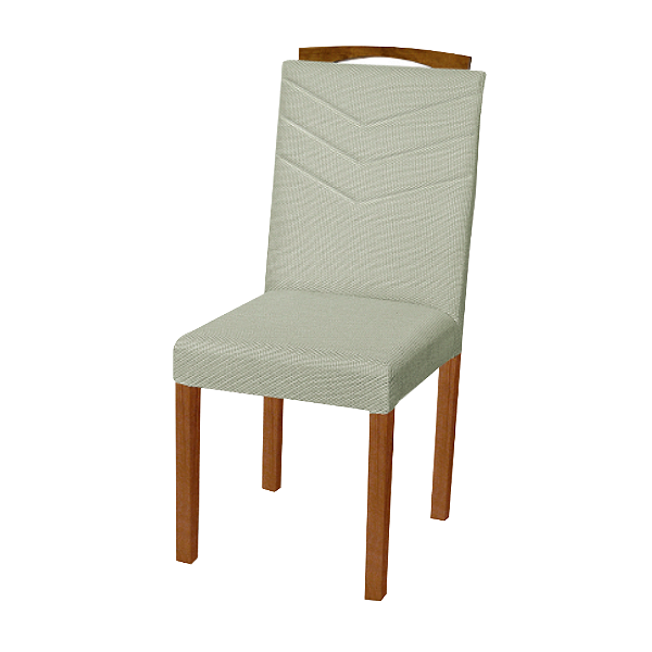 Cadeira Jantar Viene Com Puxador Madeira Maciça Estofada Tecido New Boucle Bege