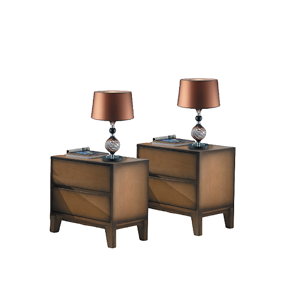 Kit 2 Mesa Cabeceira Barcelona 2 Gavetas Madeira Maciça