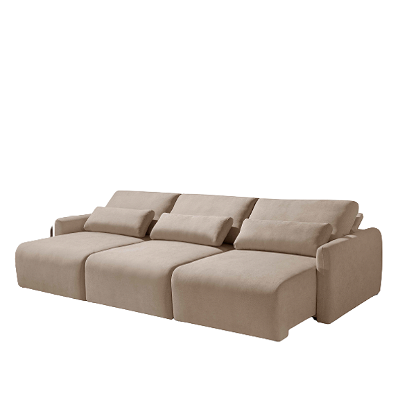 Sofá Monett Retrátil e Reclinável com Molas 2,68m