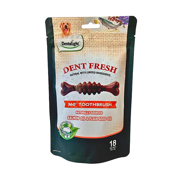Petisco Natural Dent Fresh Salmão e Linhaça para Pele e Pelagem 150g
