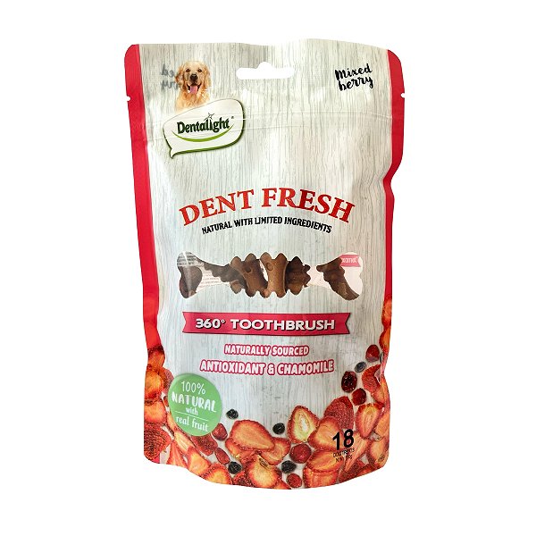 Petisco Natural Dent Fresh Frutas Vermelhas e Camomila para Ansiedade