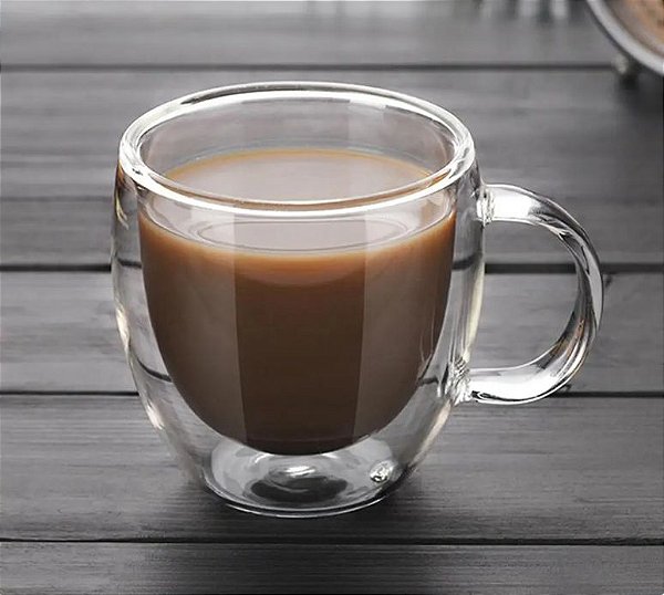 Xícara de vidro duplo de borossilicato 250ML