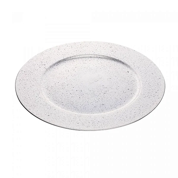 Sousplat de Plástico Granilite Prateado 33cm - Wolff