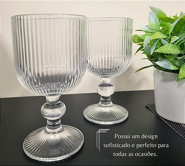 Conjunto 2 Taças de Vidro Lines 380ml - Wolff