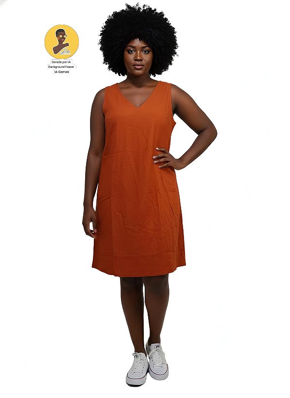 Vestido Regata Curto Linho