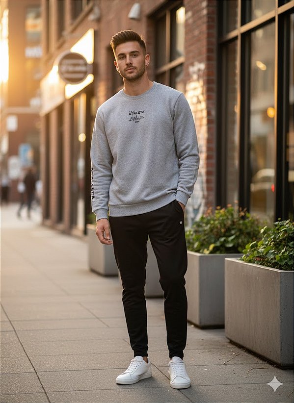 MOLETOM ATHLETA MESCLA - ESTAÇÃO OPEN