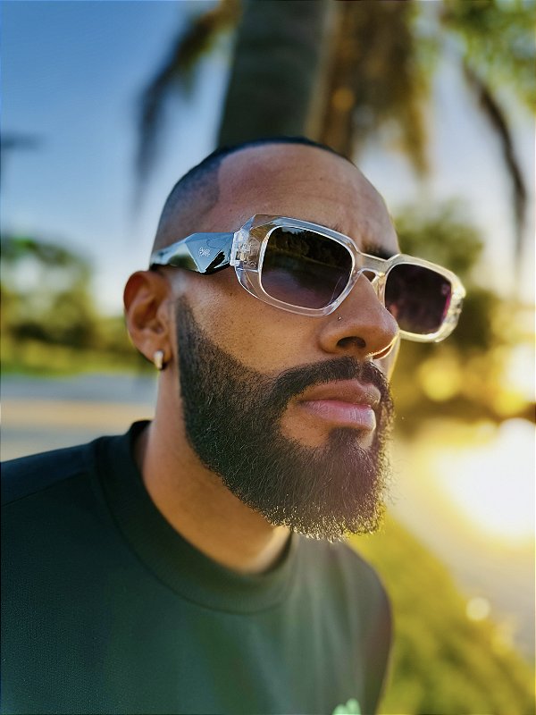 Óculos de Sol Retrô - Preto c/ Transparente