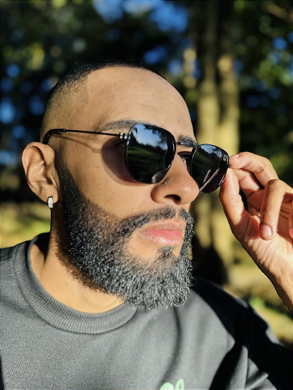 Óculos de Sol Hexagonal Nice - Preto