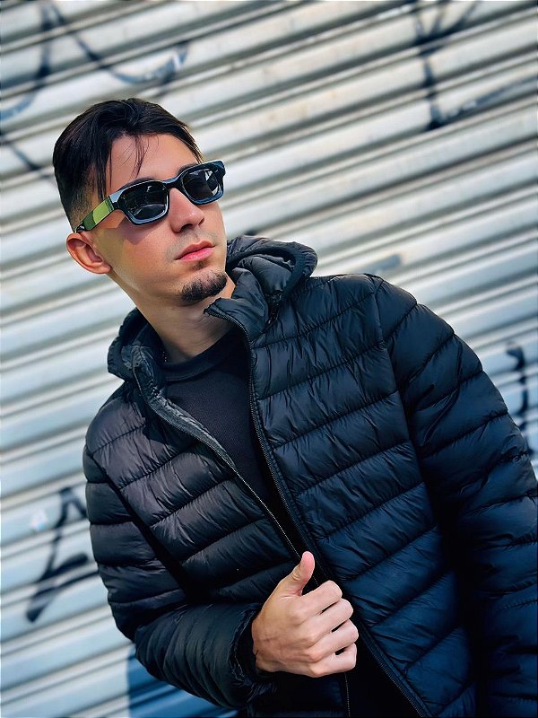 Óculos de Sol Retrô Tulum Quadrado - Preto