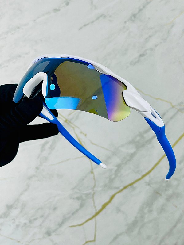 Óculos de Sol Speed - Branco c/ Azul Espelhado