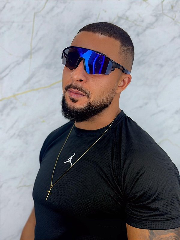 Óculos de Sol Ultra Speed - Preto c/ Espelhado AZUL