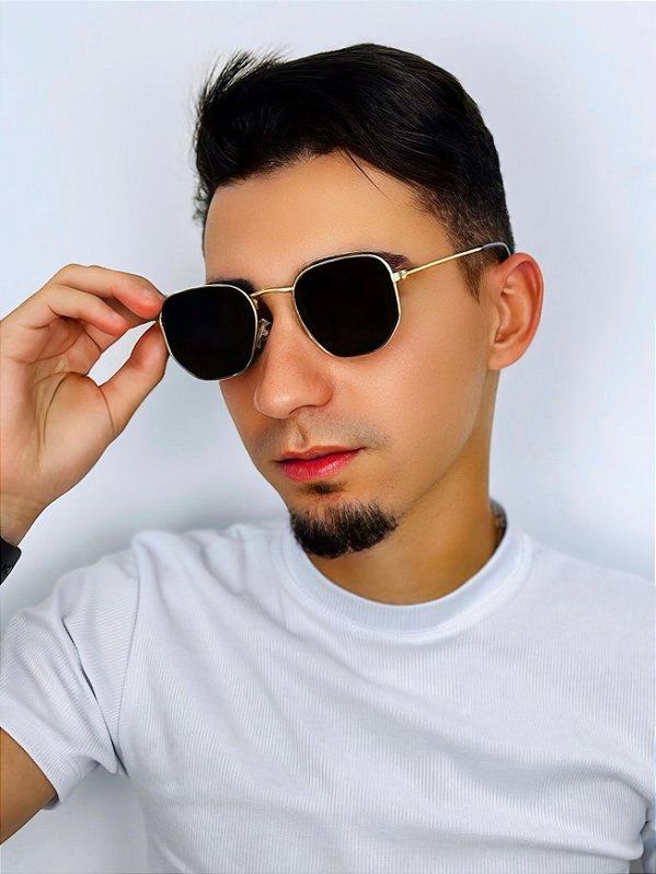 Óculos de Sol Lux - Preto c/ Dourado