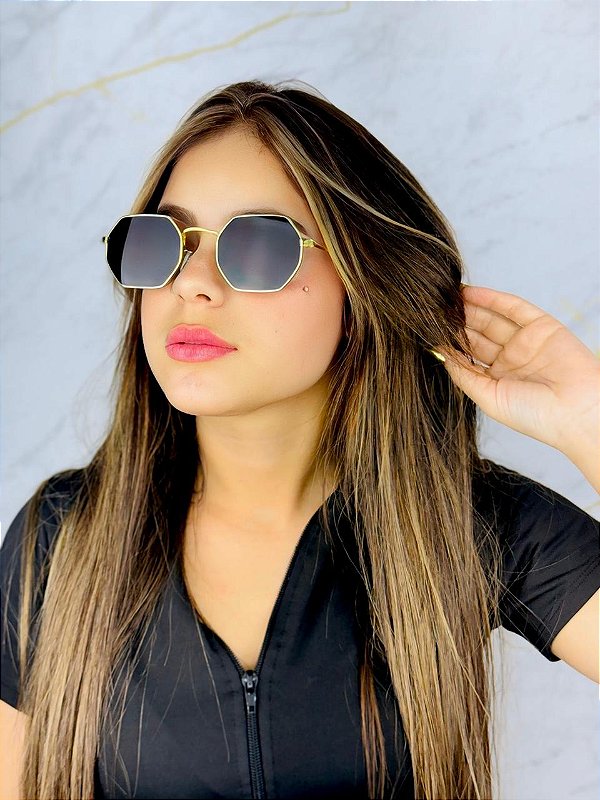 Óculos de Sol Dustin Preto c/ Dourado