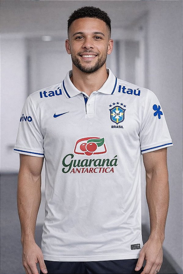 CAMISETA DO BRASIL POLO BRANCA - PREMIUM