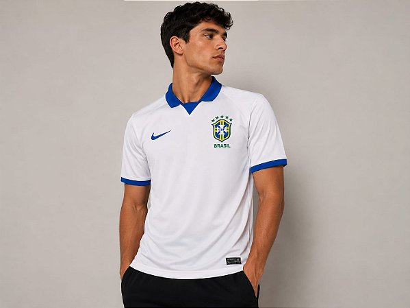 CAMISETA DO BRASIL POLO BRANCA - PREMIUM