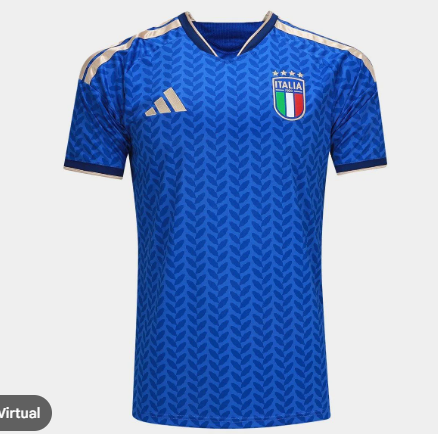 Camiseta Itália Home Azul 2025/26 Torcedor Premium Masculina