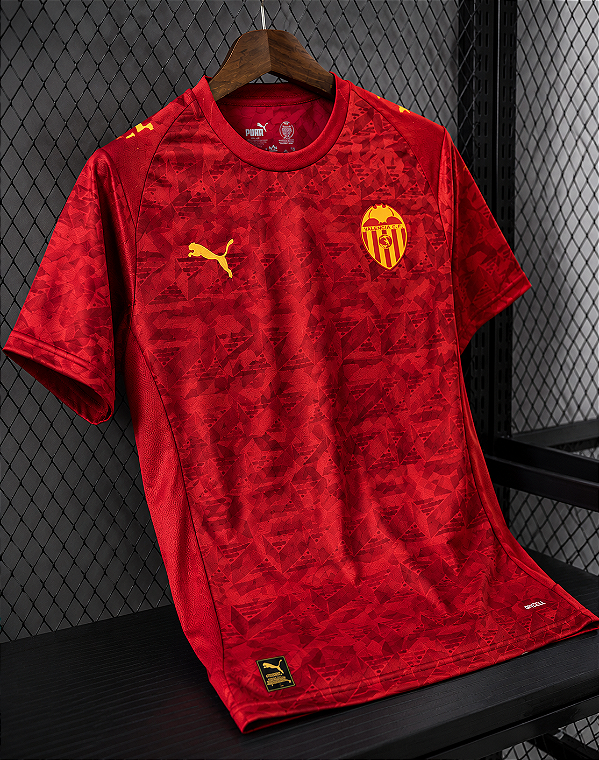 Camisa Valencia Vermelha Tailandesa 1.1