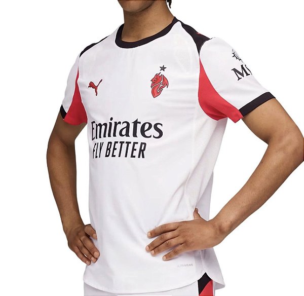 Camiseta AC Milan Branca 2025/26 Away – Modelo Torcedor